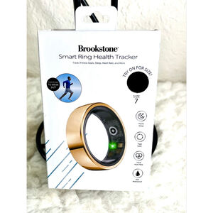 NIB Brookstone Smart Ring Health Tracker Gold size 7